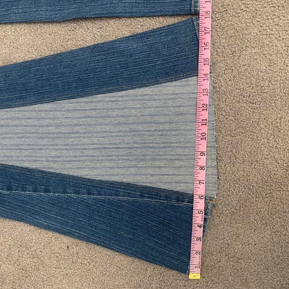 Custom Reworked True Religion Embroidered Flare Blue Jeans - Picture 6 of 7